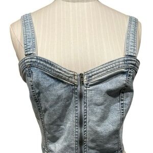 Wild Fable Denim Cropped Corset Top Size Medium.